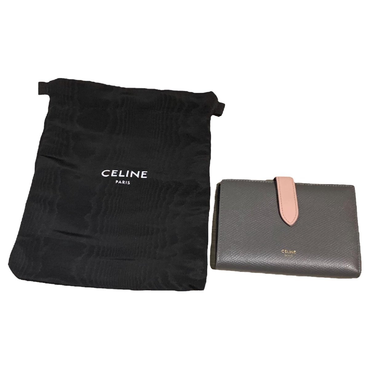 CELINE セリーヌ ミディアムストラップ ウォレット バイカラー 折財布