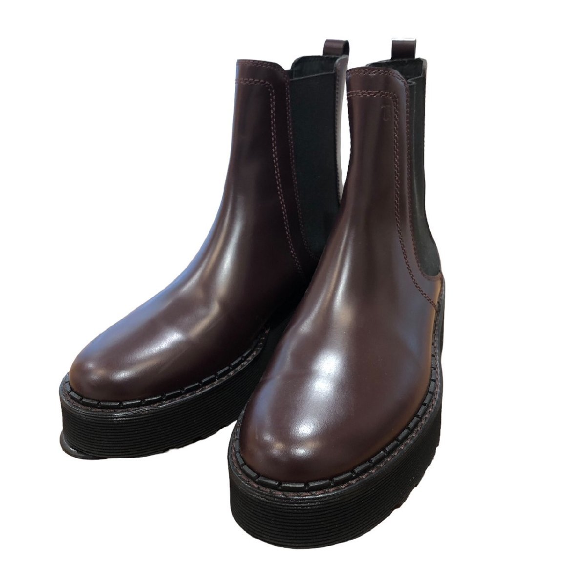 ☆未使用品☆ TODS サイドゴアブーツ ボルドー ワインレッド 22cm