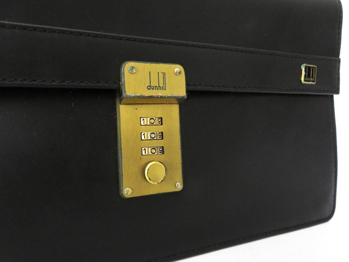 Dunhill ロックバッグ イタリア製 黒 本革 レザー 値引きサービス