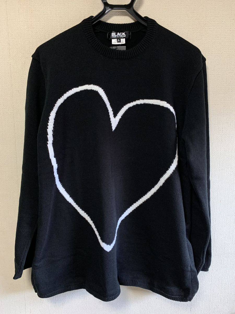 ブラックコムデギャルソン BLACK COMME des GARCONS ハート ニット セーター Sサイズ ブラック コムデギャルソン ギャルソン  サイズS