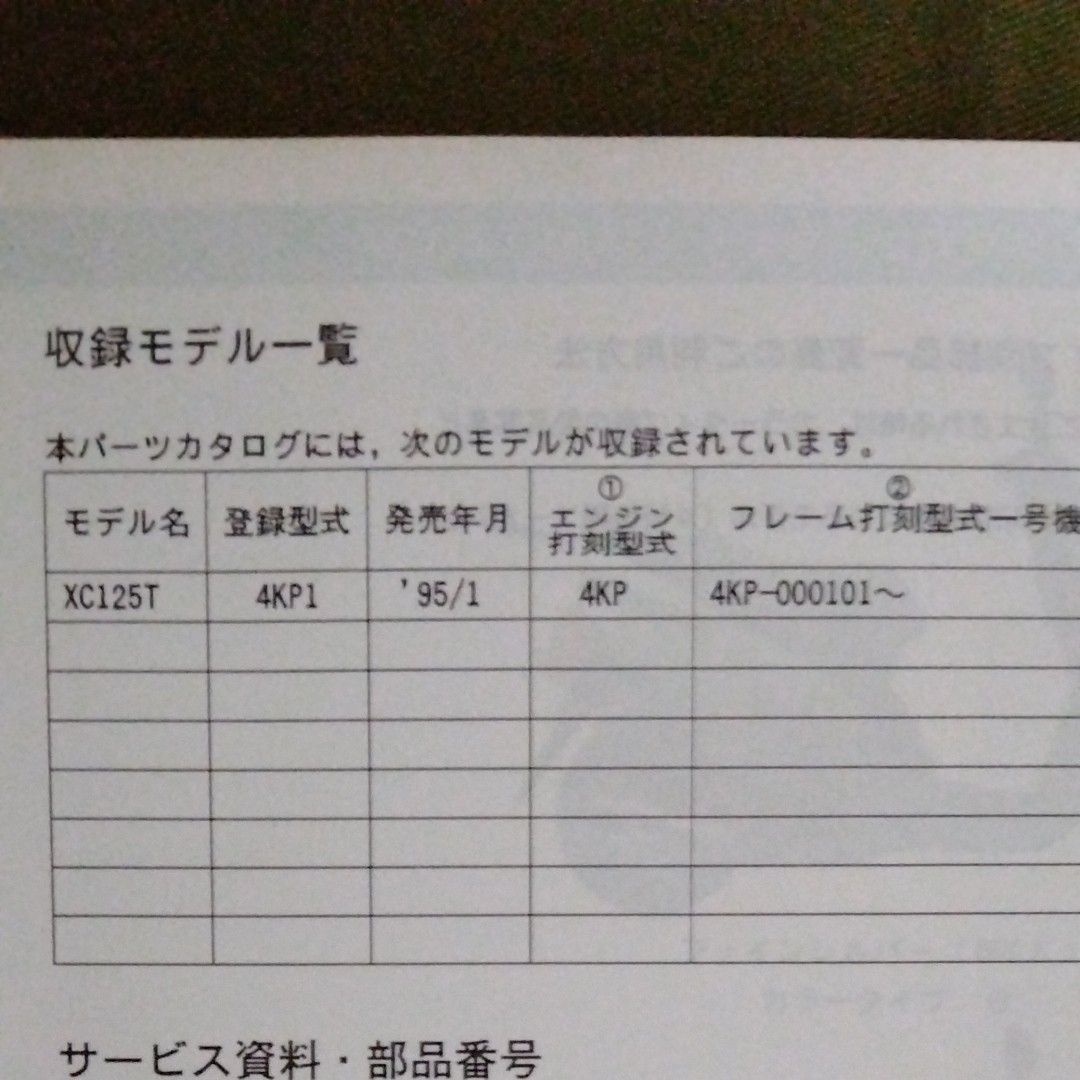 YAMAHA シグナス CX125T 4KP1 パーツカタログ メーカー希望小売価格表