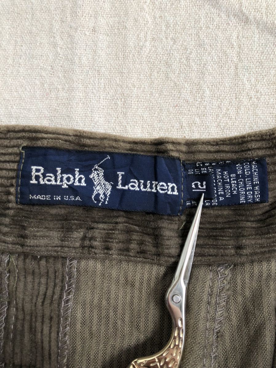 USA製 80s Ralph Lauren コーデュロイ スカート / レディース 12 コットン ポリ ロング TALON ジップ ビンテージ 90s P2-11044-6336 sale_画像9
