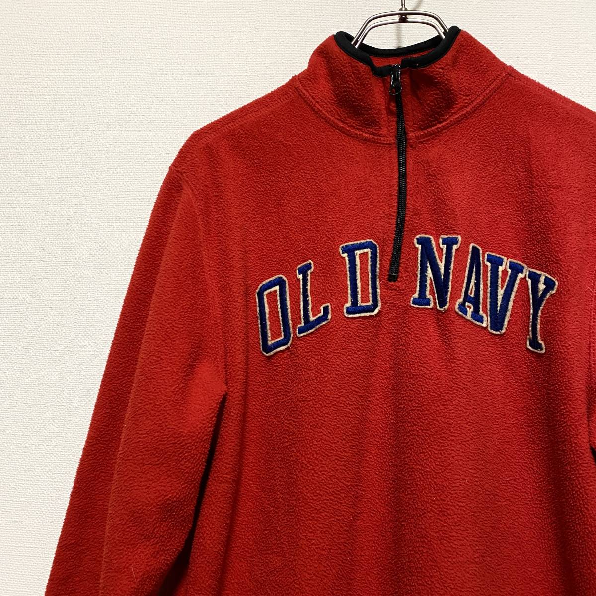 アメリカ古着　OLD NAVY　オールドネイビー　フリースジャケット　ハーフジップ　Sサイズ　レッド　赤色　【J205】_画像3