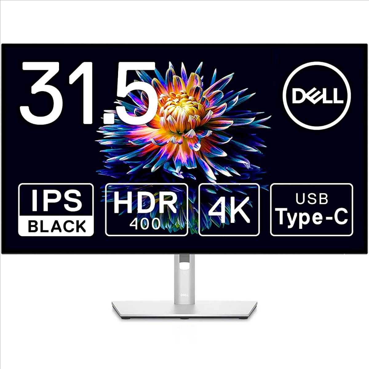 【１円】Dell U3223QE 31.5インチ 4K ハブモニター IPS Black・非光沢/USB Type-C・DP・HDMI/フレームレス/VESA １円スタート_画像1