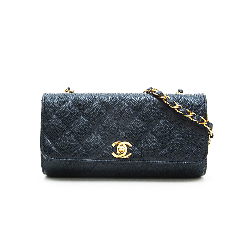 かわいい~!」 CHANEL シャネル ショルダーバッグ ネイビー チェーン