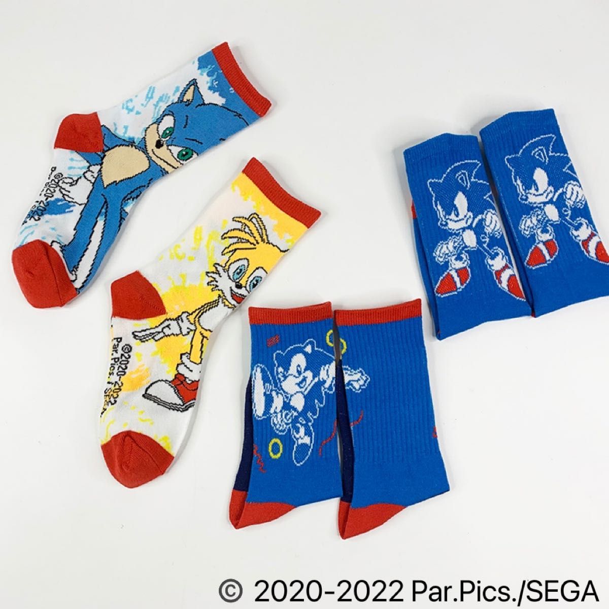 セガ　SEGA ソニック　ソックス　靴下　男女兼用　18--24cm 4足セット