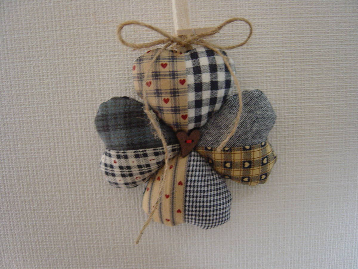 カントリー雑貨☆ハンドメイド☆ハート/壁掛けオーナメント(青系