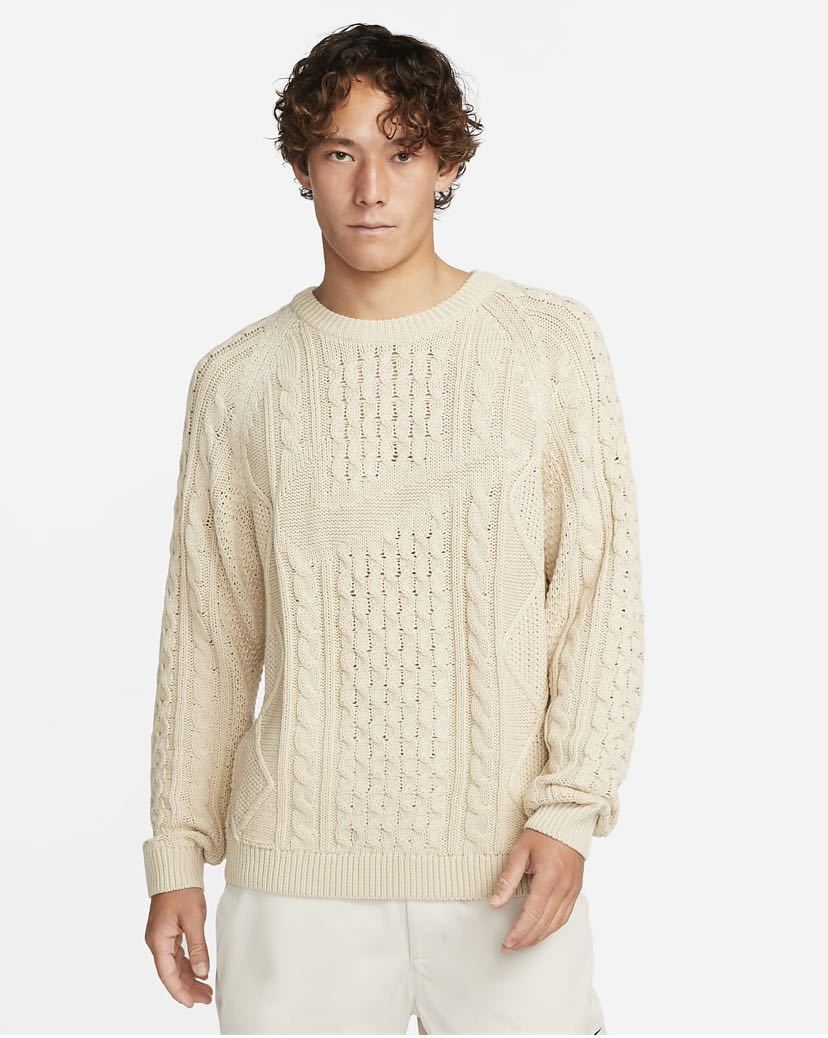 新品 国内正規品 NIKE AS M NL CABLE KNIT SWEATER LS DQ5177-206 XLサイズ RATTAN ナイキ  ケーブルニット セーター テックフリース ラタン