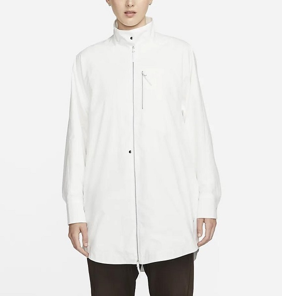  Nike женский Италия производства полный Zip рубашка жакет US размер M (L соответствует ) обычная цена 49500 иен белый воротник-стойка 