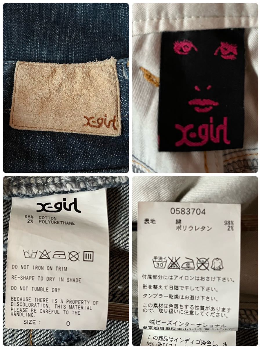 X-girl X-girl Denim short pants blue lady's 0 size [AY0996]