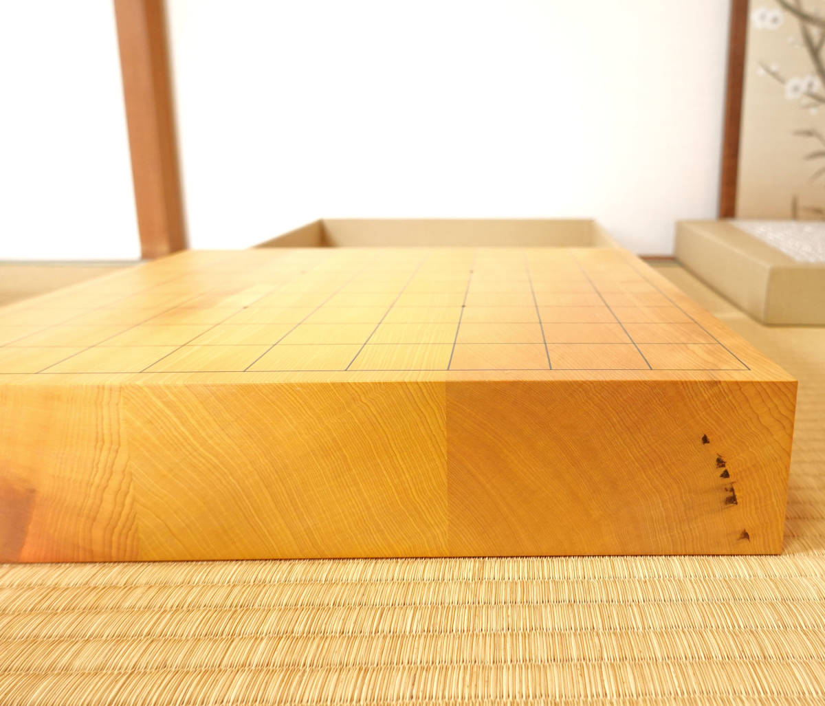 人気特価激安 未使用品☆本榧卓上将棋盤(ハギ盤)☆厚み:2寸/日本製