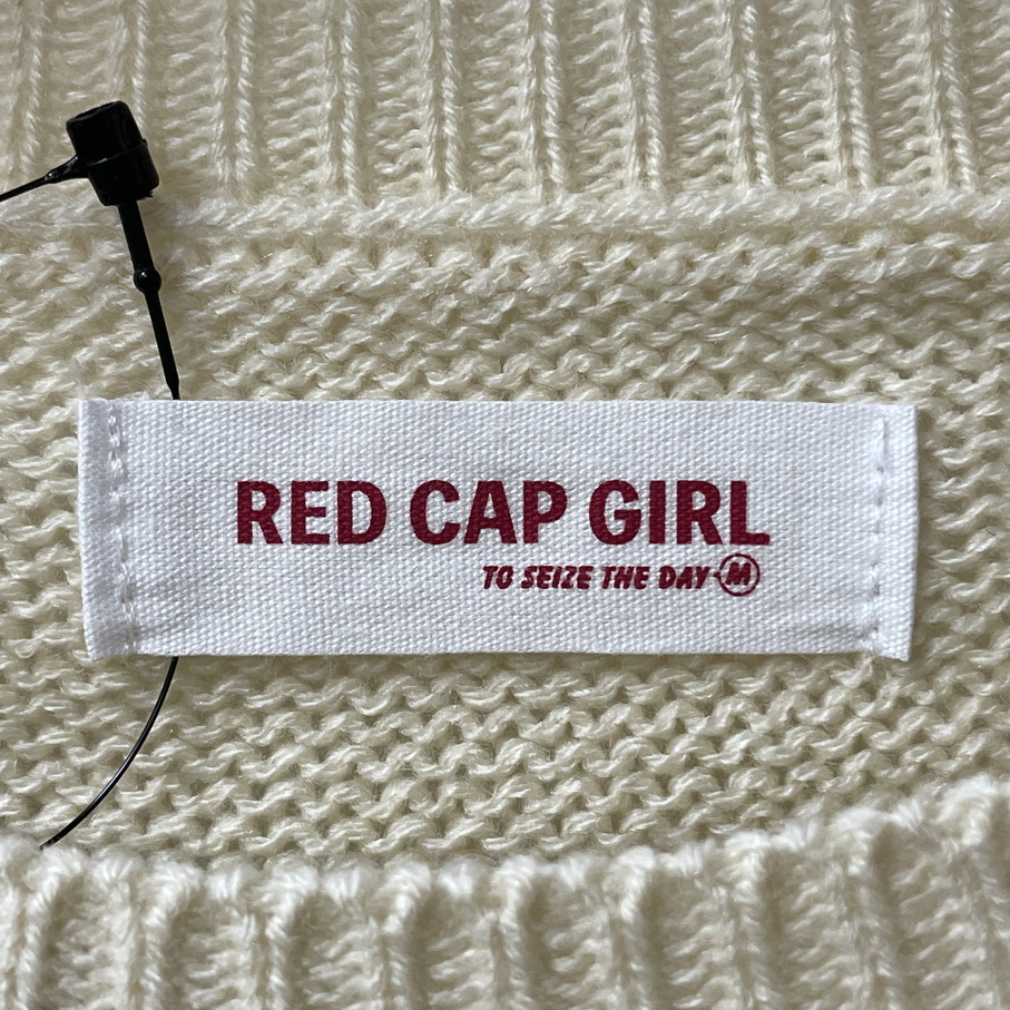 未使用品 /M/ RED CAP GIRL ホワイト イラストクルーネックニット ドロップショルダー カジュアル メンズ レディース レッドキャップガール_画像5