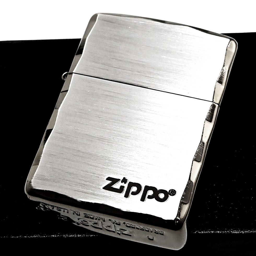 ZIPPO アーマーシャインレイカット 両面 SV/BK ジッポー ライター-