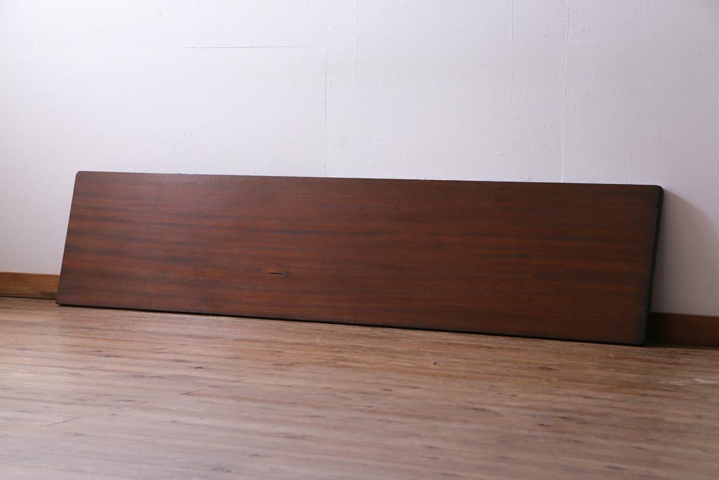 R-034449 昭和中期　ワックス仕上げ　DIY素材におすすめな味のあるラワン材一枚板(古材)(1)