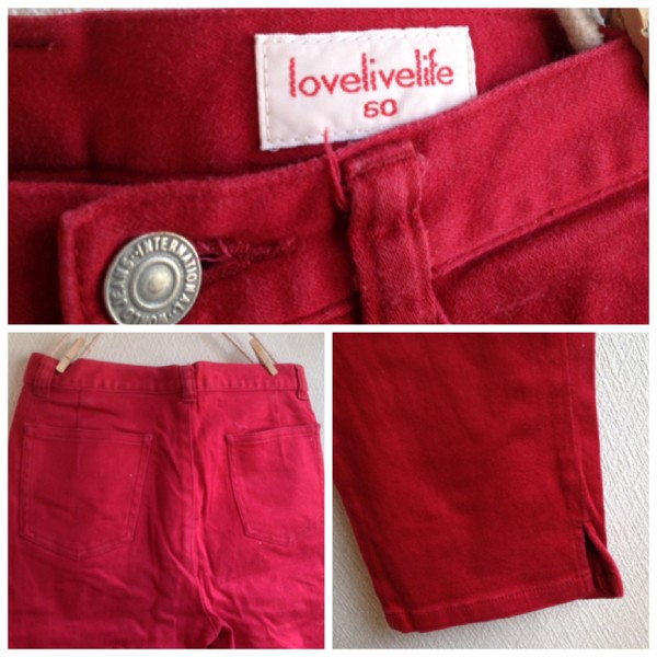 *lovelivelife Uniqlo * red. stretch capri pants *60*