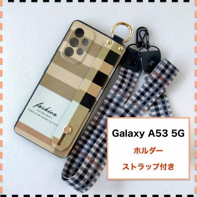 GalaxyA53 5G ケース ホルダー チェック柄 ギャラクシー A53_画像1