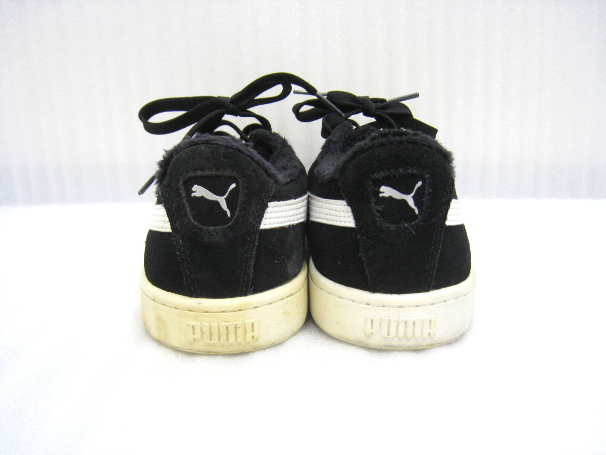 PUMA■プーマ Vikky V2 Fur 36991 フェイクファー スエード スニーカー SOFT FORM レディース サイズ24.5cm ブラック_画像5