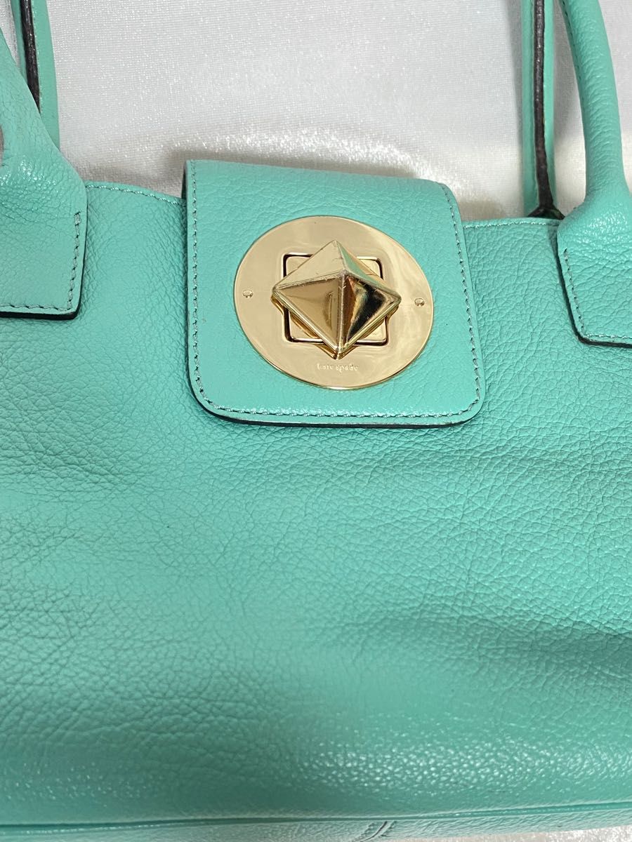 Kate spade ケイトスペード ピラミッドターンロック 水色ハンドバッグ