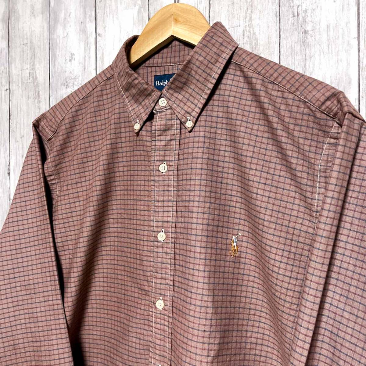 ラルフローレン Ralph Lauren チェックシャツ 長袖シャツ メンズ ワンポイント サイズ16 1/2 L~XLサイズ 3-49_画像3