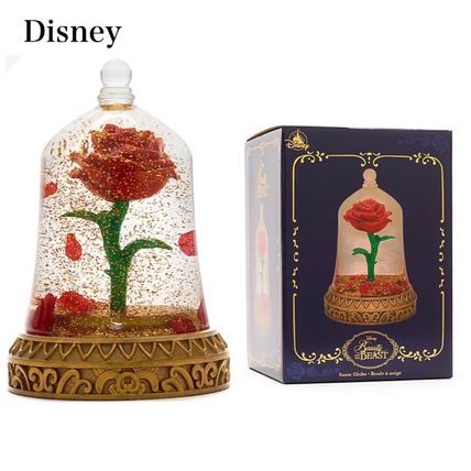 新品 レア★美女と野獣 Beauty and the Beast 魔法の薔薇 バラ★スノードーム スノーグローブ★Disney TDL ディズニー_画像1