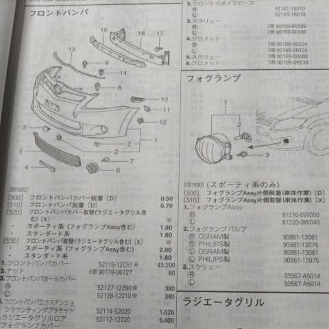  ▲▽【パーツガイド】　トヨタ　オーリス　(Ｅ１５＃系)　H21.10～　２０１３年版 【絶版・希少】_画像2