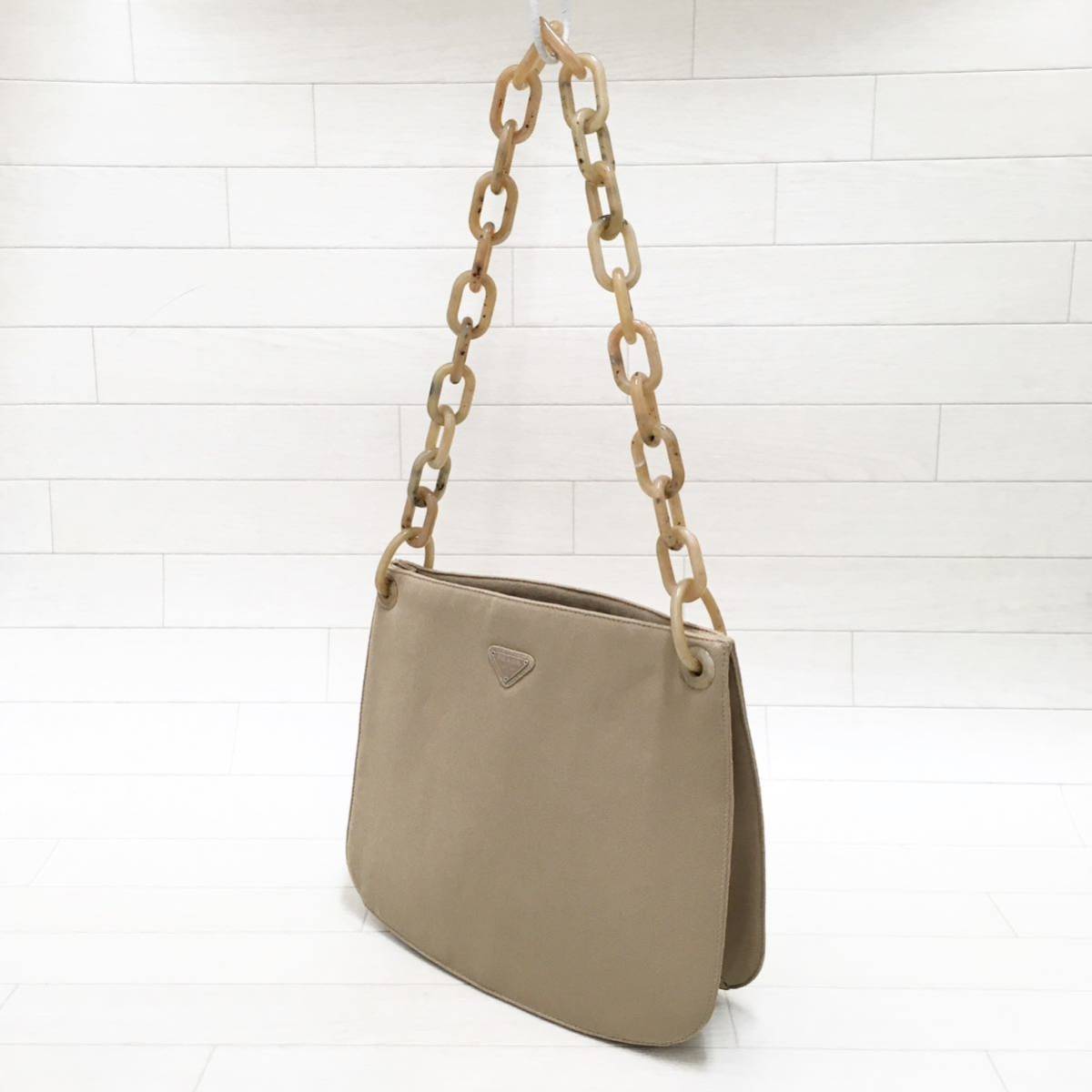 ☆美品・白タグ付☆PRADA TESSUTO SWING チェーンショルダー