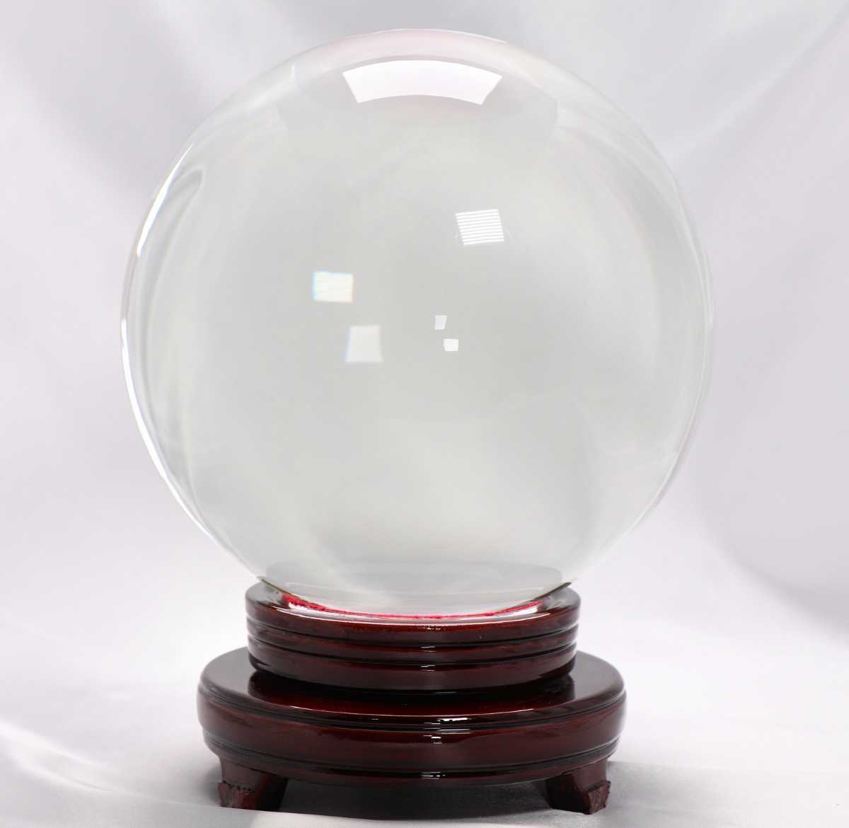 CC1 無色透明 水晶玉 20cm 10 7Kg ガラス玉 クリスタル 硝子 占い 縁起