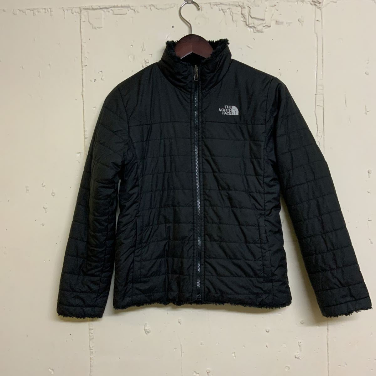 THE NORTH FACE ザノースフェイスリバーシブル古着ガールズ　L黒色ブラック_画像1