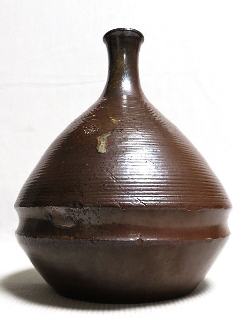 古備前細口糸目献上徳利」緋襷徳利 江戸期 【通販限定】 陶芸