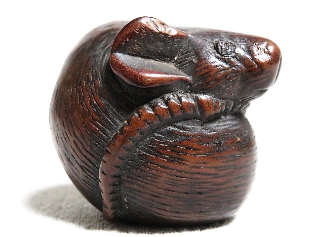時代提げ物 獣骨製 刻花文 根付 置物 古玩 C R3148 ホビー、カルチャー ...