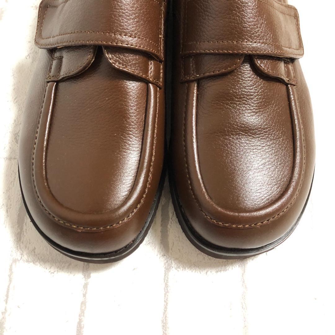 SHOEMAN 】28 国産紳士靴 ビブラム 革靴 ベルクロシューズ 茶 SHOEMAN 】28 国産紳士靴 ビブラム 革靴 ベルクロシューズ 茶
