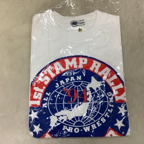 1 jpy ~ all Japan Professional Wrestling T-shirt ALL JAPAN PRO-WRESTLING Logo L size,1st.STAMP RALLY *94 L size other 