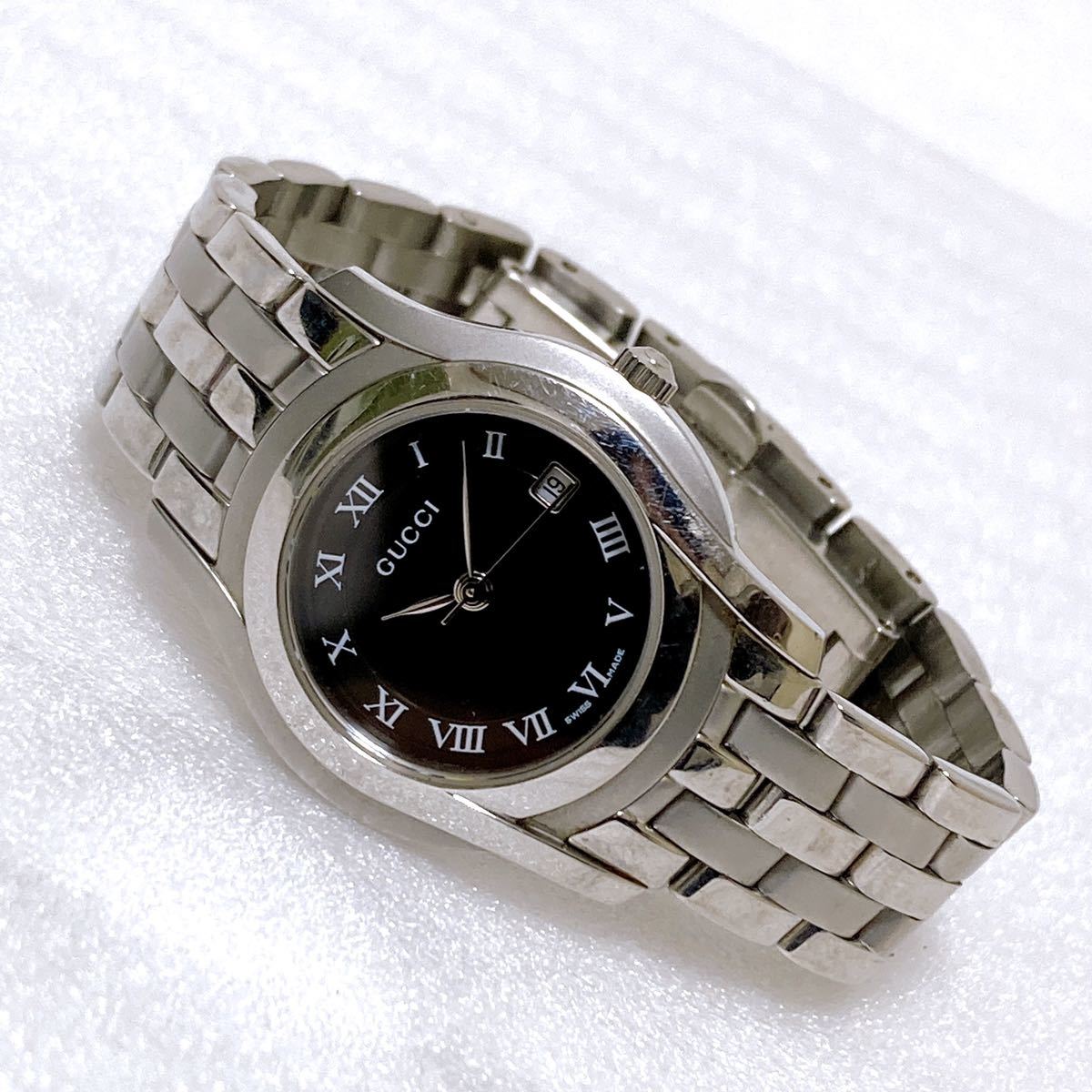 稼働品】 GUCCI グッチ5500L レディース腕時計クォーツ黒純正品