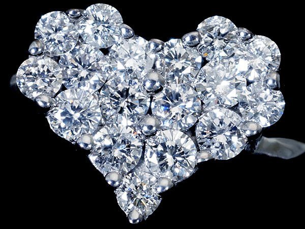 [ ювелирные изделия высшее ] первоклассный. блеск! роскошный Heart дизайн светит! первоклассный натуральный бриллиант 1.00ct высококлассный K18WG кольцо k6020ur[ бесплатная доставка ]