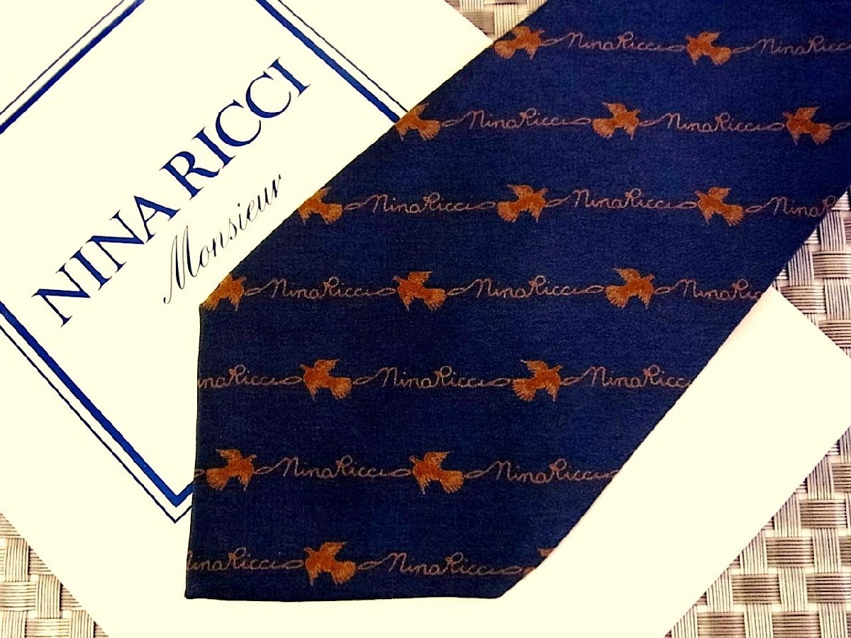 [ stock disposal sale ]* bargain sale *FK1646* Nina Ricci [ bird total Logo pattern ] necktie *