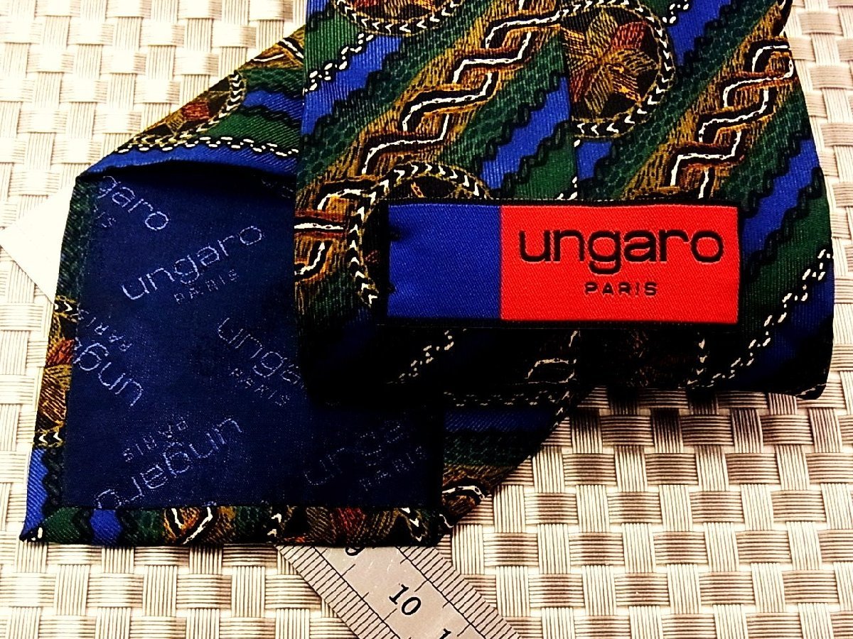 [ stock disposal sale ]* bargain sale *FK2070* Ungaro [ leaf .. star plant stripe pattern ] necktie *