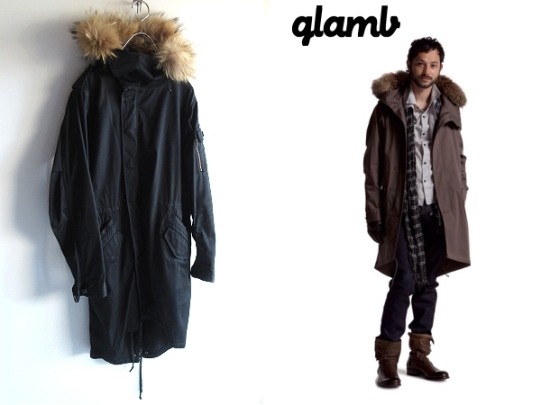  rare the first period masterpiece glamb gram DEX mods coat coyote fur stretch double Zip tight Mod's Coat fish tail Parker 1 black 