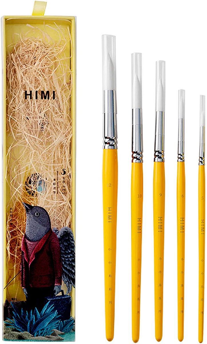  painting materials writing brush watercolor paint brush circle writing brush short wool writing brush 5 pcs set storage box (i. low )