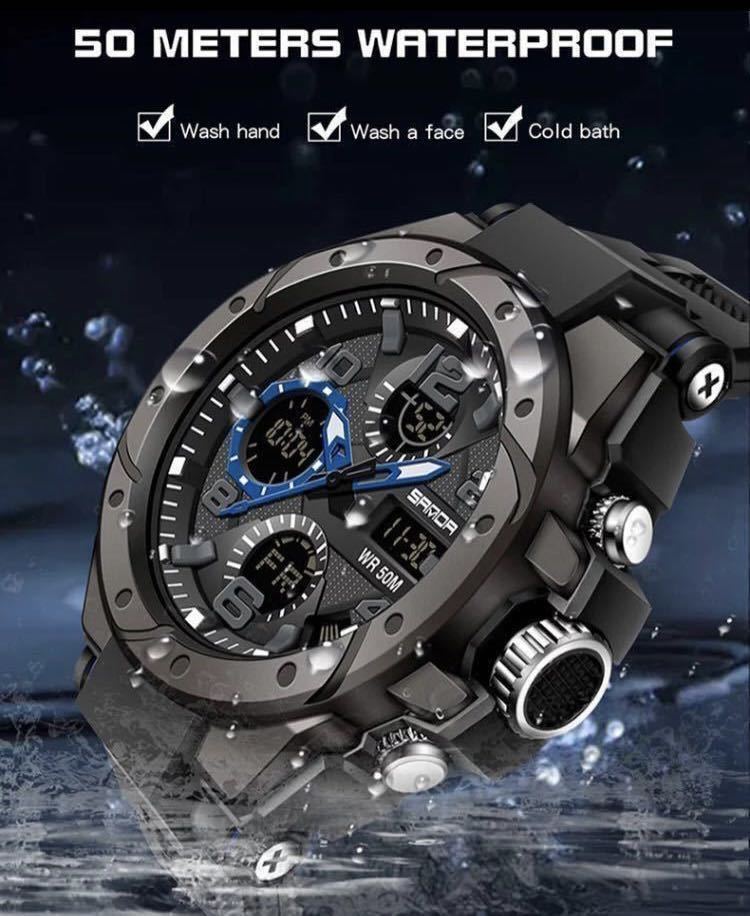 いよいよ人気ブランド 新品ビッグフェイス SYNOKE 海外限定30ｍ防水 ダイバーズ腕時計