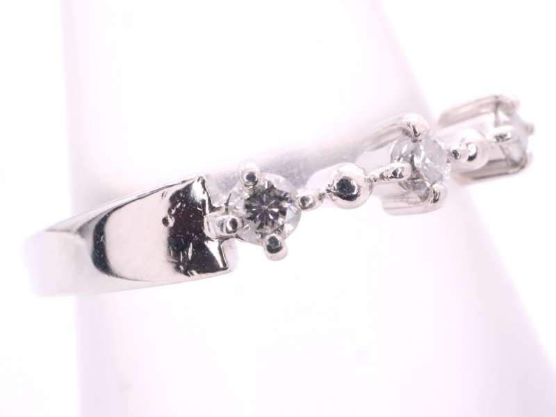 ヴァンドーム青山 美品 ダイヤ 0.10ct デザイン リング 7号 pt950 プラチナ