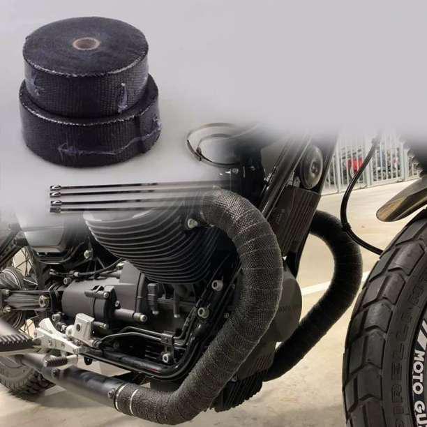 遮熱 耐熱布 サーモバンテージ  マフラーバンド 車 バイク 黒 ブラック 5M