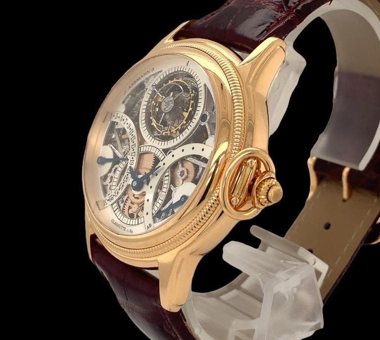 *Glashtte Original* glass hyute* original Julius *as man 3 toe ruby yonK18RG top class wristwatch rare beautiful goods!! hard-to-find!!