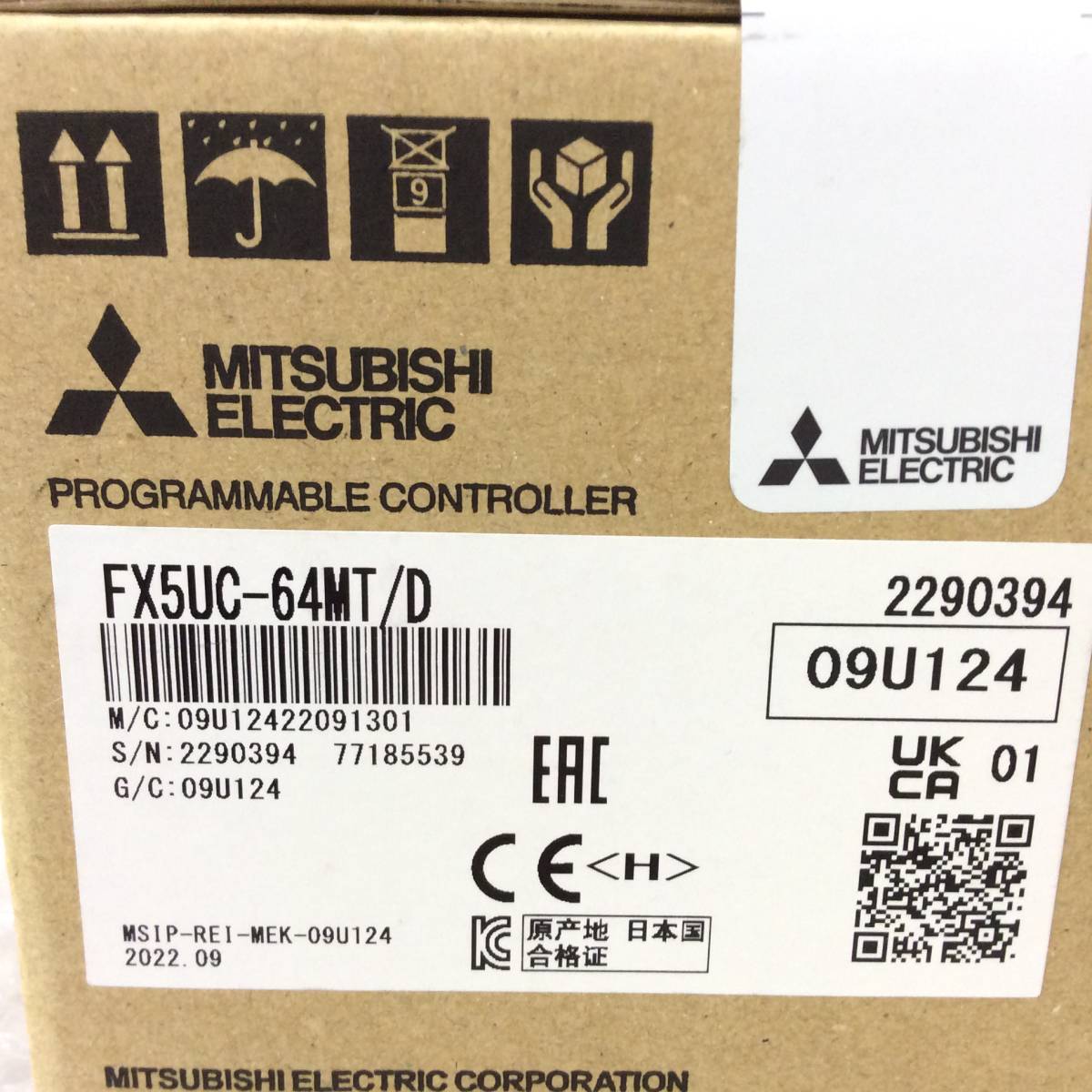 【AH-1540】★送料無料★ 新品未使用品 MITSUBISHI 三菱電機 MELSEC iQ-F FX5UC CPUユニット FX5UC-64MT/D 2022年製