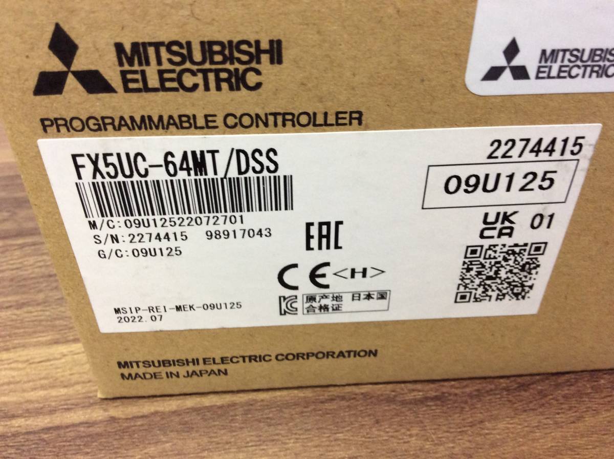 【AH-0439】★送料無料★ 新品未使用品 三菱電機 MELSEC iQ-F CPUユニット FX5UC-64MT/DSS 2022年製