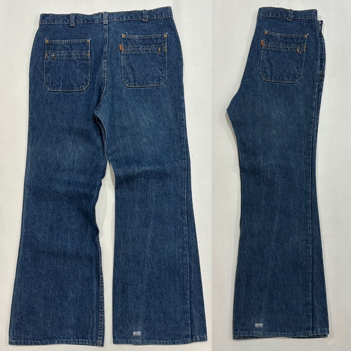 希少!!80s 86年製 USA Levi's 631-0416 42TALON ブッシュパンツ W38 オレンジタブ vintage フレアパンツ ベルボトム デニム ジーンズ _画像2