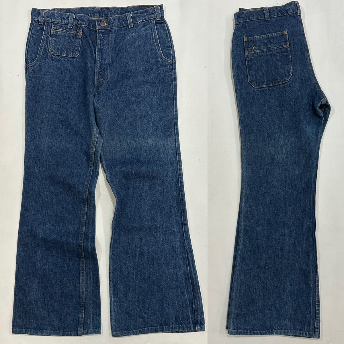 希少!!80s 86年製 USA Levi's 631-0416 42TALON ブッシュパンツ W38 オレンジタブ vintage フレアパンツ ベルボトム デニム ジーンズ _画像1