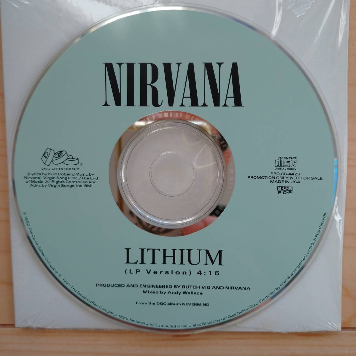 NIRVANA / LITHIUM / PROMOTION ONLY SINGLE CD プロモ Not For Sale 非売品 ニルヴァーナ リチウム_画像1