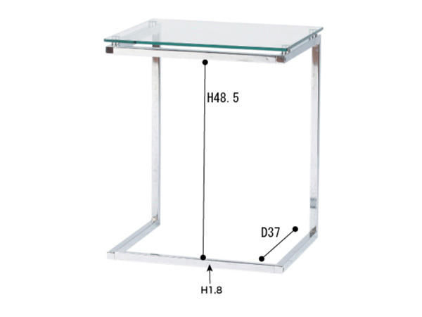 東谷 サイドテーブル クリア W45×D40×H54.5 PT-15CL ソファ サイド ガラス 硝子 メーカー直送 送料無料_画像2