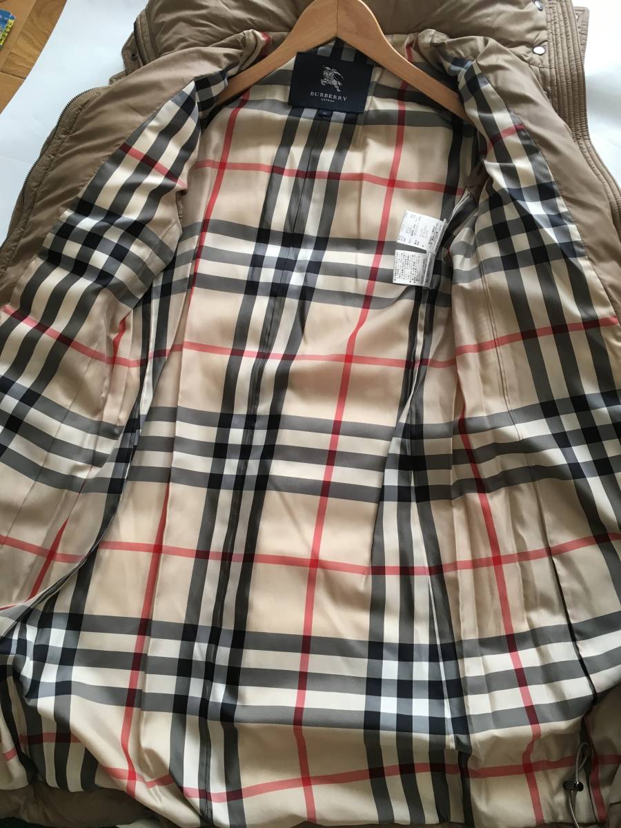 即決 極美品 BURBERRY LONDON バーバリーロンドン 高級 ダウン コート42 裏地ノバチェック TM