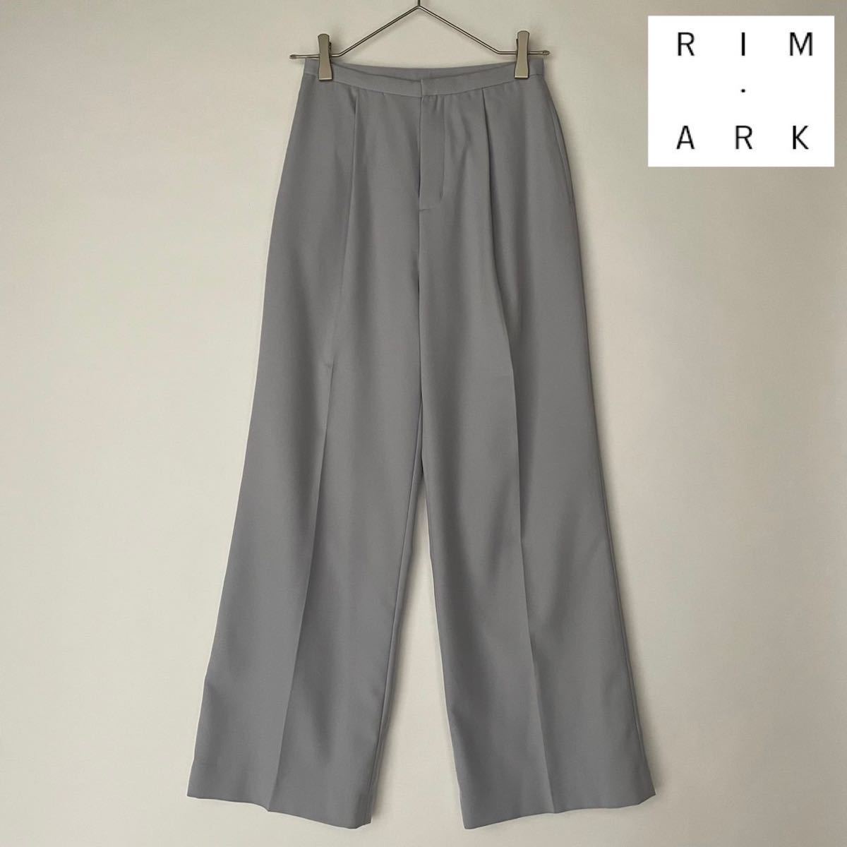 RIM.ARK リムアーク センタープレス スラックス パンツ ストレート ライトブルー グレー系 美品 size 34